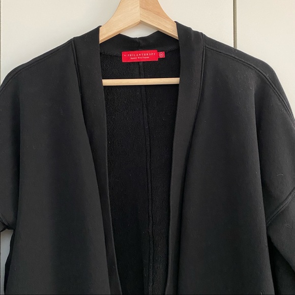 n:PHILANTHROPY Oversized Open Front Sweatshirt Cardigan black size XS - Picture 4 of 12